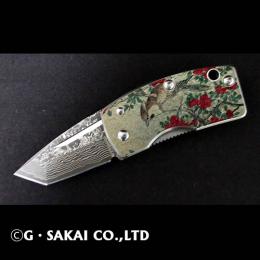 浮紋-UKIMON- Damascus TANTO POINT Szanqua(camellia)